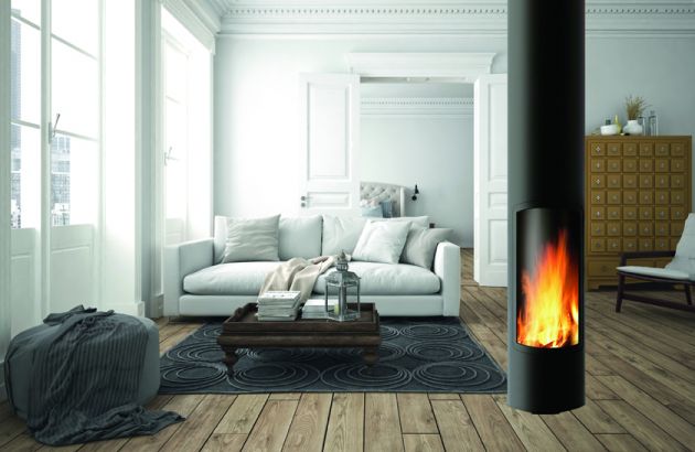 central designer fireplace Slimfocus