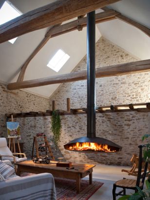 contemporary designer fireplace Antéfocus