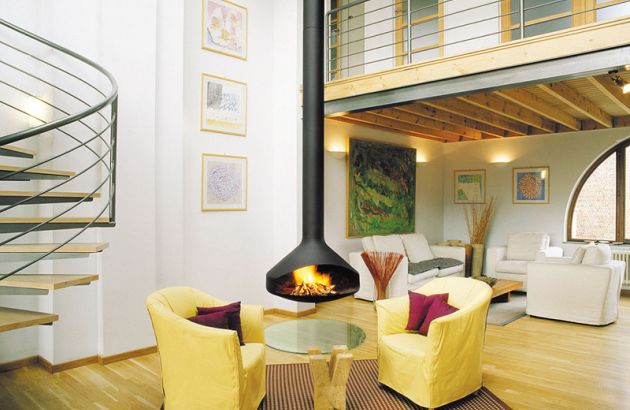 contemporary central designer fireplace Ergofocus