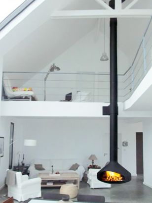 contemporary central designer fireplace Ergofocus