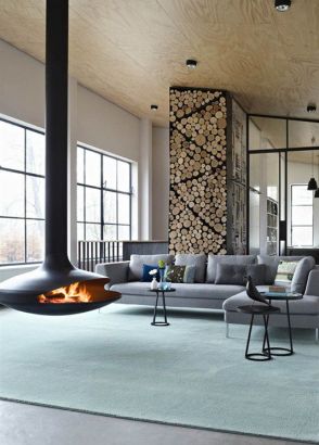 central designer fireplace Gyrofocus