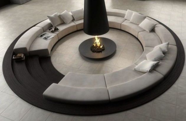 central designer telescopic fireplace filiofocus