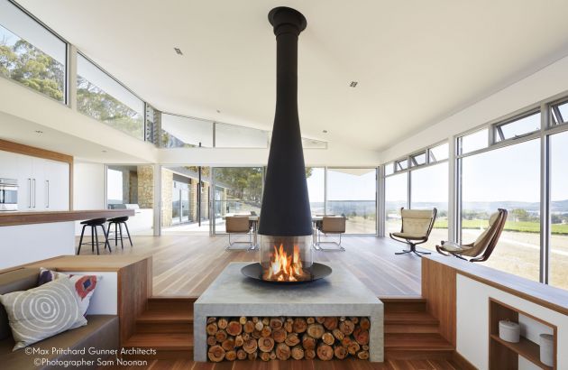 Central design fireplace Filiofocus