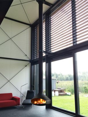 contemporary central designer fireplace Ergofocus