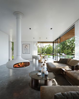 suspended design fireplace Domofocus