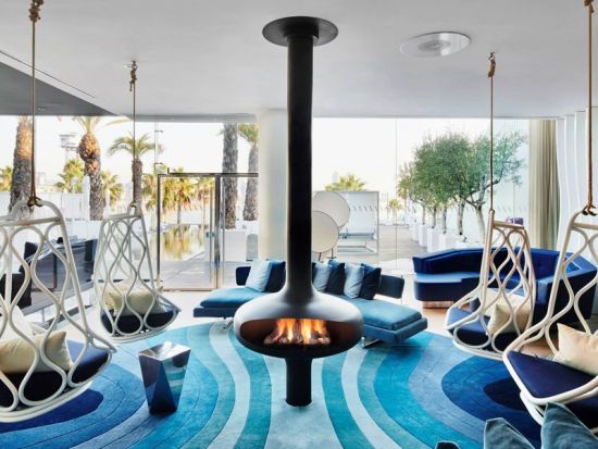 Cheminee - design - centrale - Magmafocus - Hotel W Barcelone