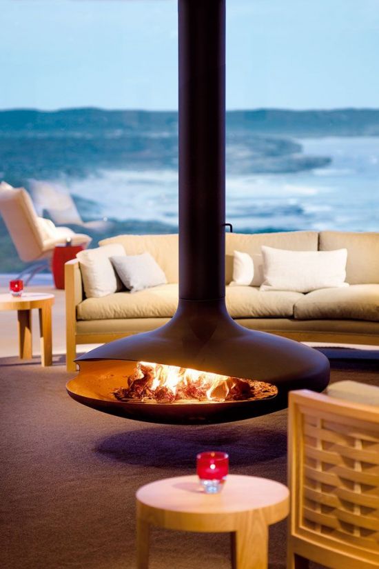 Cheminee design suspendue - Gyrofocus - Southern Ocean Lodge